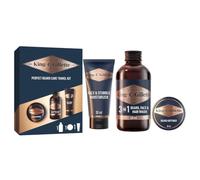 King C Gillette Kit Da Viaggio Per La Cura Della Barba Perfetta, Detergente + Balsamo Barba + Idratante