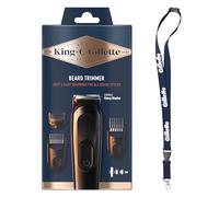King C. Gillette Kit Regolabarba Uomo, 1 Testina, 3 Pettini Regolatori, 1 Spazzolina, Caricatore, Rasoio Elettrico Barba, Idea Regalo Uomo Kit Professionale, Lame Rasoio Affilate, con Laccetto