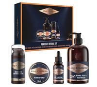 King C Gillette Kit Rituale Perfetto Da Uomo, Detergente Barba + Lozione Lenitiva + Balsamo + Olio
