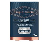 King C. Gillette Lame di Ricambio Double Edge per rasoio da uomo, 10 pezzi, migliori lame in acciaio inossidabile con rivestimento in platino