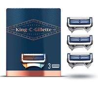 King C. Gillette Lamette per Rasoio di Sicurezza, Confezione da 3 Ricambi, con Rifinitore di Precisione e Struscia Lubrificante