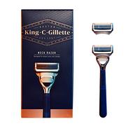 King C. Gillette Rasoio da collo, manico e 2 ricariche per lame