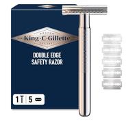 King C. Gillette Rasoio di Sicurezza con Manico in Metallo, 5 Lamette