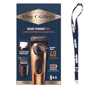 King C. Gillette Rasoio Elettrico Barba PRO, Selettore Di Precisione, Cura Barba Uomo, 40 Impostazioni Di Lunghezza, Lame Rasoio Affilate, Pettini Regolatori, Testine Lavabili, Idea Regalo Uomo
