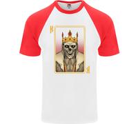 King Carte da Gioco Teschio Gotico Poker DA UOMO S/S Baseball T-Shirt