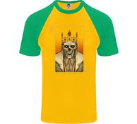King Carte da Gioco Teschio Gotico Poker DA UOMO S/S Baseball T-Shirt