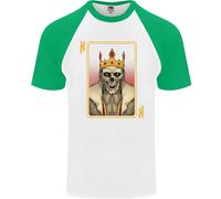 King Carte da Gioco Teschio Gotico Poker DA UOMO S/S Baseball T-Shirt