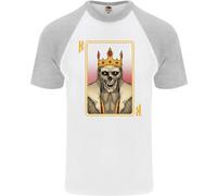 King Carte da Gioco Teschio Gotico Poker DA UOMO S/S Baseball T-Shirt