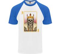 King Carte da Gioco Teschio Gotico Poker Uomo S/S Baseball T-Shirt