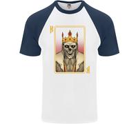 King Carte da Gioco Teschio Gotico Poker Uomo S/S Baseball T-Shirt
