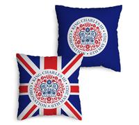 King Charles Coronation - Ufficiale Royal Emblema - 45cm Cuscino Quadrato
