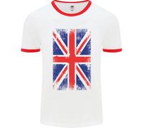 King Charles Coronation Union Jack Flag Gran Bretagna Uomo Ringer T-Shirt