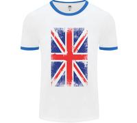 King Charles Coronation Union Jack Flag Gran Bretagna Uomo Ringer T-Shirt