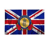 King Charles Coronation - Union Jack - Rose - 5ft X 0.9m Tessuto Banner