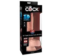 King Cock 10" Triple Density Cock with Balls Light 25,5 cm
