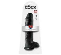 Dildo con Ventosa e Testicoli Grande King Cock 11 (28cm) - Nero