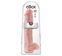 King Cock 15 - dildo con testicoli e ventosa (38 cm, color carne)