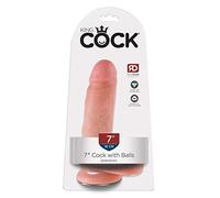King Cock 17.8 cm Dildo di carne con palle