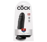 King Cock 17,8 cm Dildo Nero con Bolas