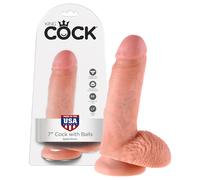 King Cock 7 dildo con testicoli (18 cm) - carne