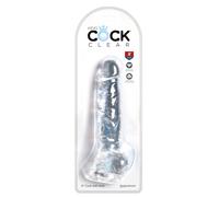 KING COCK CLEAR - PENE REALISTICO CON SFERE 16,5 CM TRASPARENTE