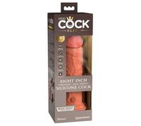 King Cock 8" Vibrating Silicone Dual Density Cock Tan 8 Pollici