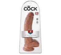 Fallo a Ventosa Testicoli King Cock 22,9 cm Beige