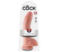 King Cock 9 - grande dildo con testicoli e ventosa (23 cm, color carne)