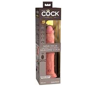 Pipedream King Cock Elite 9" Vibrating Silicone Dual Density Cock with Remote Light