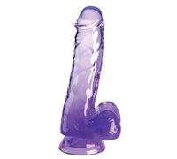 King Cock Clear 6" Cock with Balls Pink-Purple Dildo Realistico 15cm Trasparente