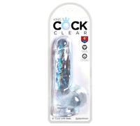 KING COCK - CLEAR PENE REALISTICO CON SFERE 13.5 CM TRASPARENTE