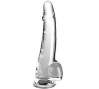 King Cock Clear - Dildo With Testicles 19 CM Transparent