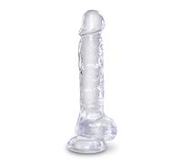 KING COCK CLEAR - PENE REALISTICO CON SFERE 16,5 CM TRASPARENTE