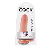 KING COCK DILDO REALISTICO FALLO 7'' CON TESTICOLI E VENTOSA PER DONNA SEX TOYS