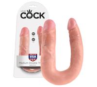 Fallo doppio realistico king cock u-shaped medium double trouble flesh
