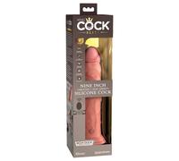 Vibratore Realistico King Cock Elite 9 con Ventosa e Telecomando - 23cm, Colore Naturale