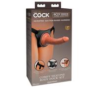 King Cock Elite Comfy - dildo strap-on con imbracatura (scuro naturale)