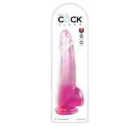 Pipedream King Cock Clear Cock with Balls 10" Pink