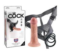Dildo Realistico King Cock con Imbracatura 6 - Strap-On Naturale