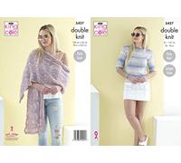 King Cole 5427 Modello per Lavoro a Maglia da Donna Maglione E Scialle IN Beaches Dk