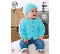 King Cole Aran Modello per Lavoro a Maglia Maglione Cardigan Cappello Sciarpa