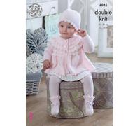 King Cole Double-Knitting Motivo Giacca Cappello Cofano Guanti Scarpette