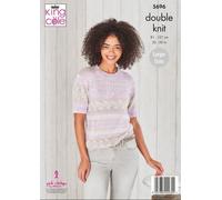 King Cole Double-Knitting Motivo Rotondo Collo Cardigan E Scollo V Maglione 5696