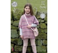 King Cole Drifter Chunky Facile Maglia Modello Poncho Per Ragazze 4602