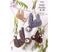 King Cole Tinsel Chunky E DK Modello Di Maglieria Bradipi 9138