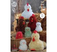 King Cole Tinsel Chunky Facile Maglia Modello Galline E Pulcini 9064