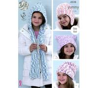 King Cole Yummy Facile Maglia Schema Cappelli E Sciarpa 4538