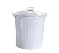 King Collection King Home B1219331/B Bidone Lt,18 Verniciato, Bianco