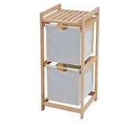 King Collection King Home C1513004 Cassettiera 2 Cassetti in Legno e Stoffa Ecru