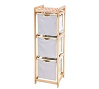 King Collection King Home C1513005 Cassettiera 3 Cassetti in Legno e Stoffa Ecru